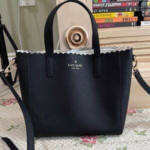kate spade Black Magnolia Street 2way handbag with Scalloped Trim